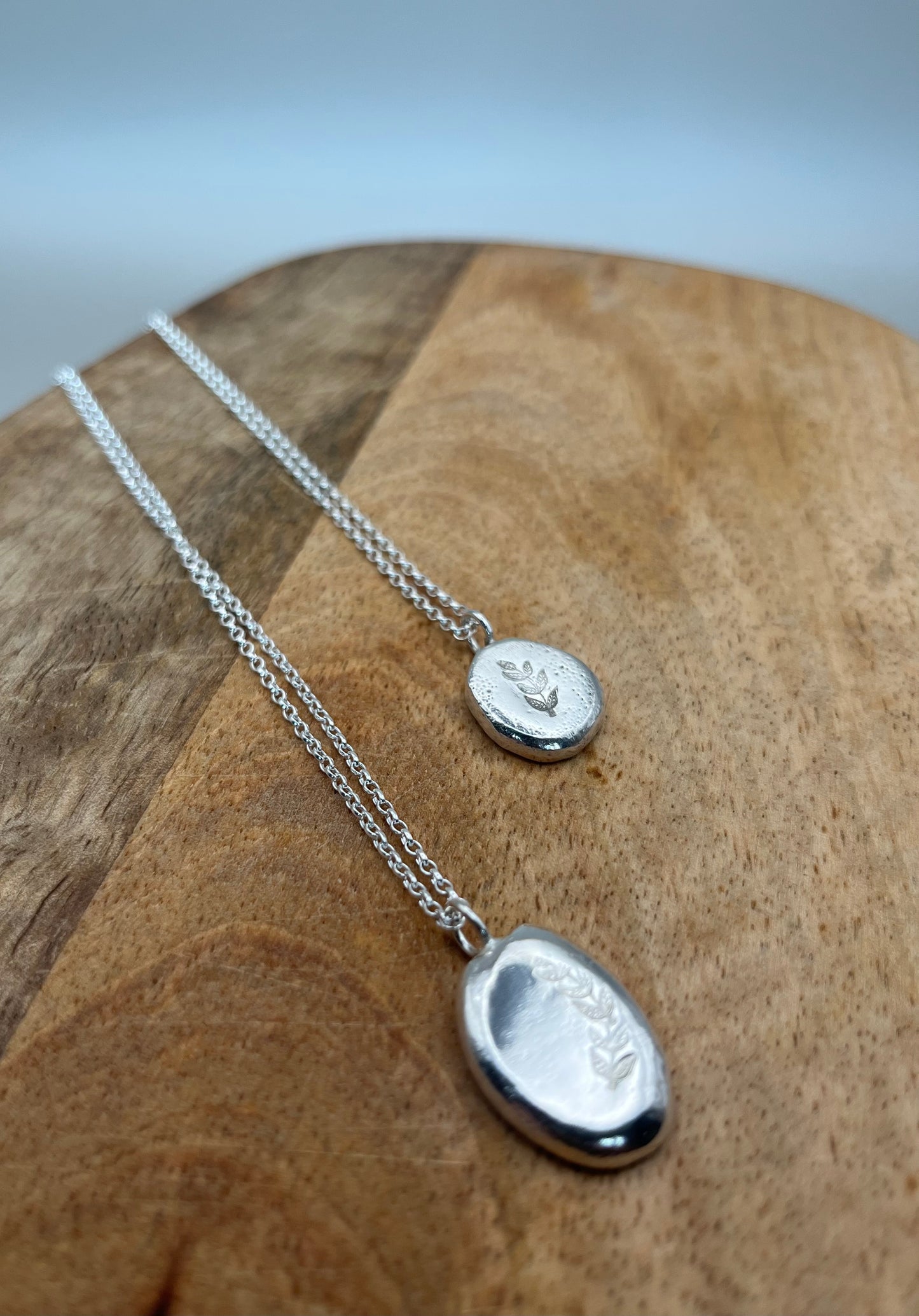 Chunky Leaf Pendant Sterling Silver
