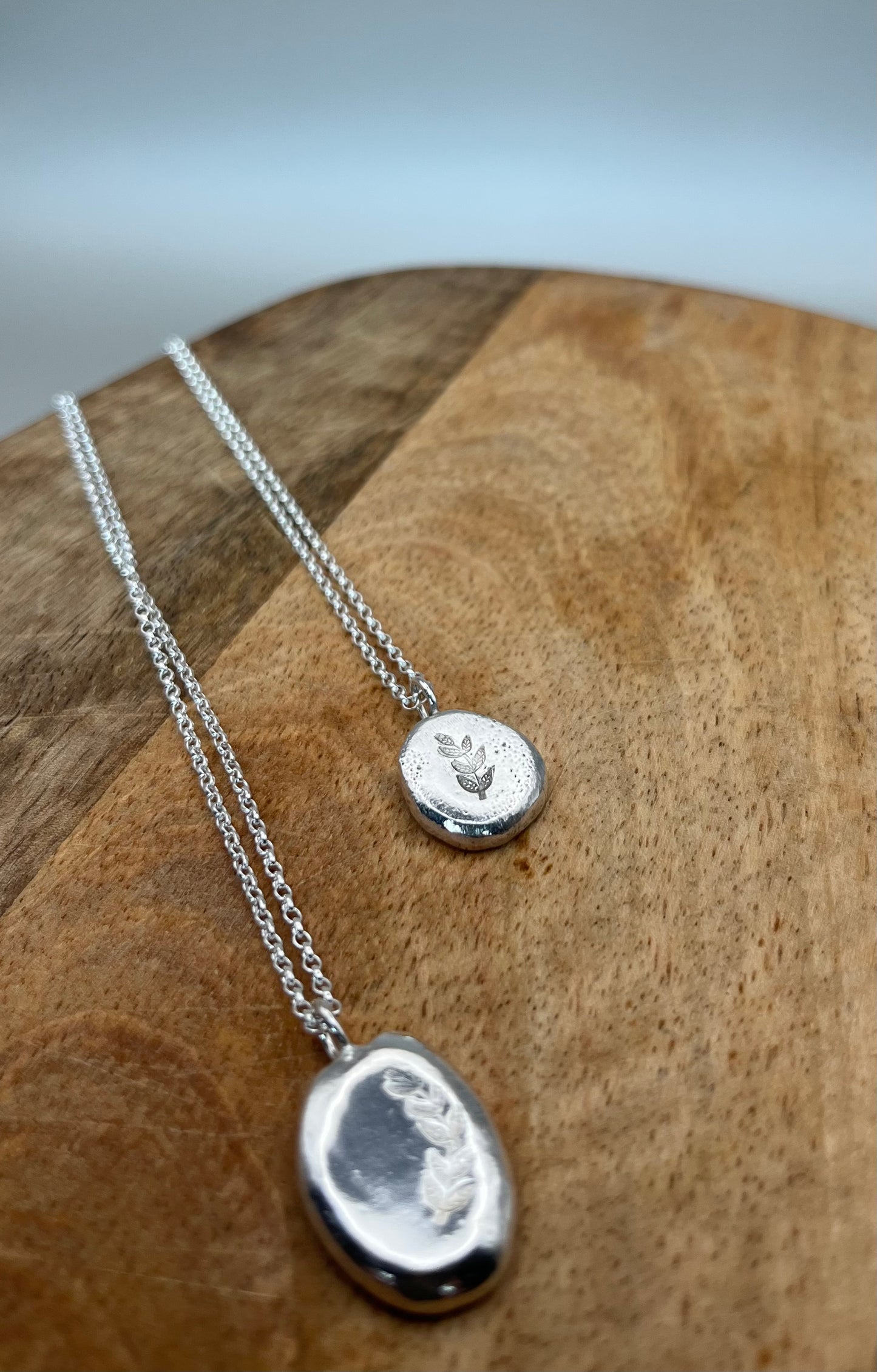 Chunky Leaf Pendant Sterling Silver