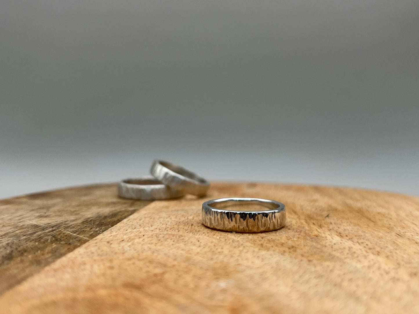 Textured Sterling Silver Ring 4mm