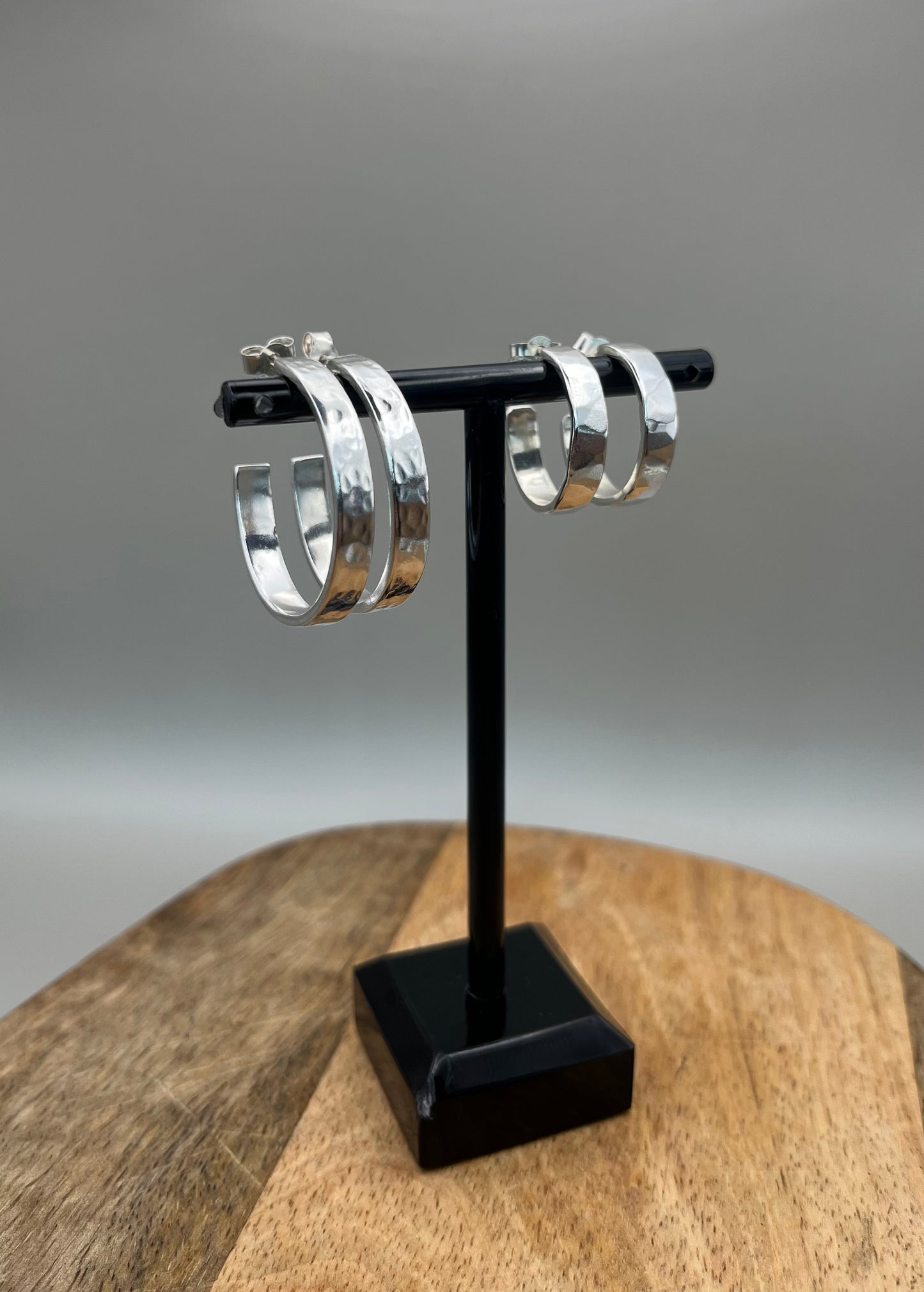 Chunky Sterling Silver Textured Hoops