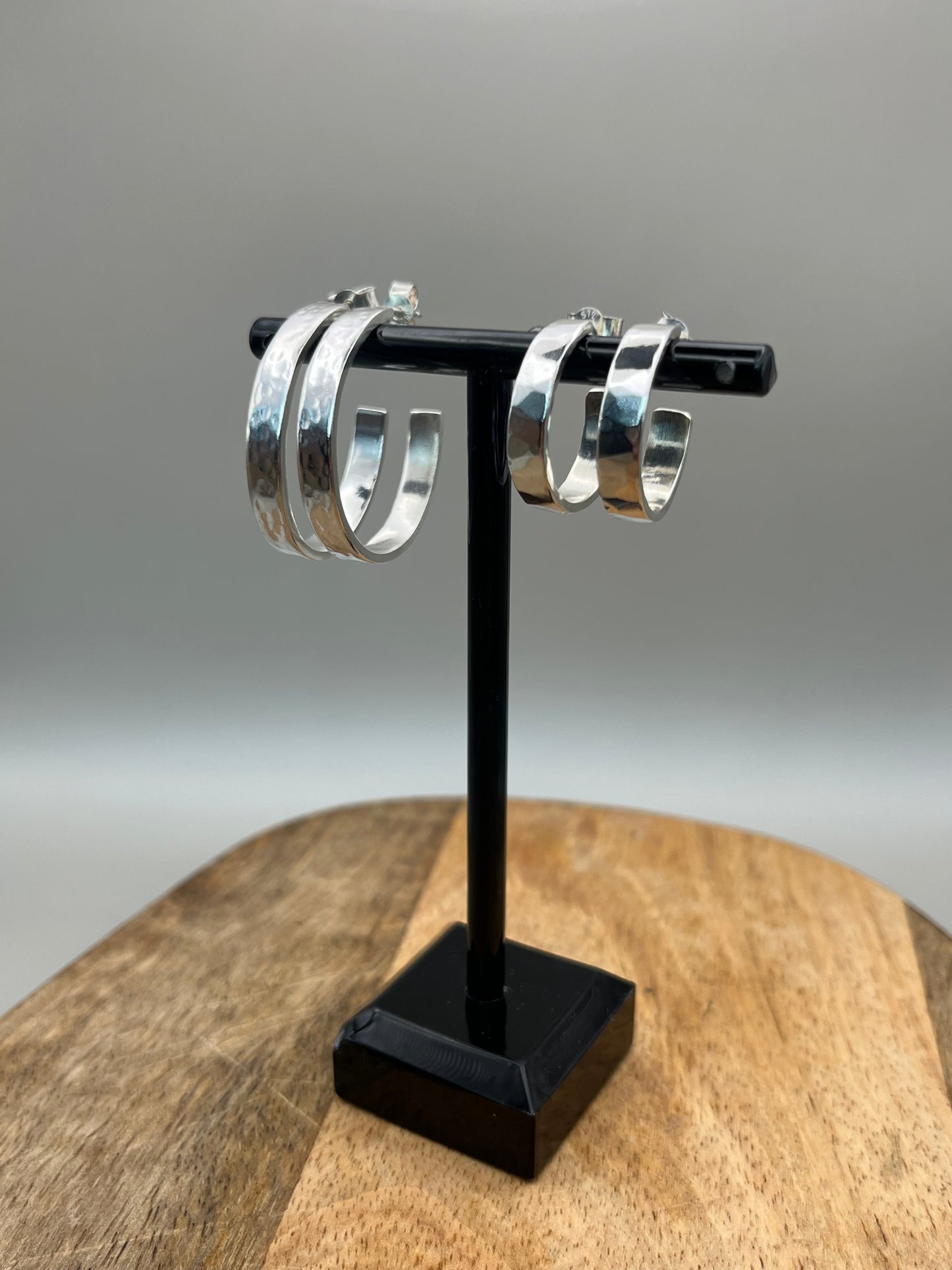 Chunky Sterling Silver Textured Hoops