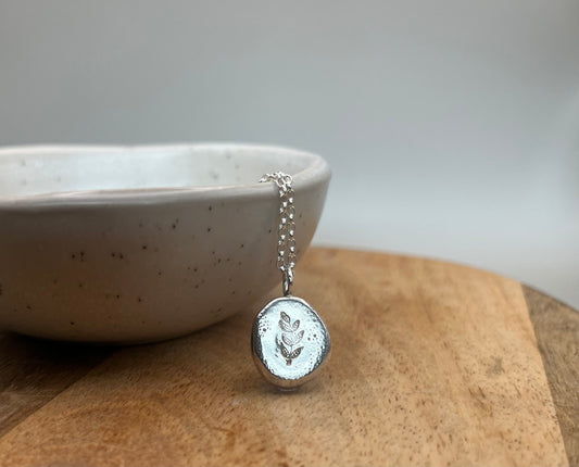 Chunky Leaf Pendant Sterling Silver