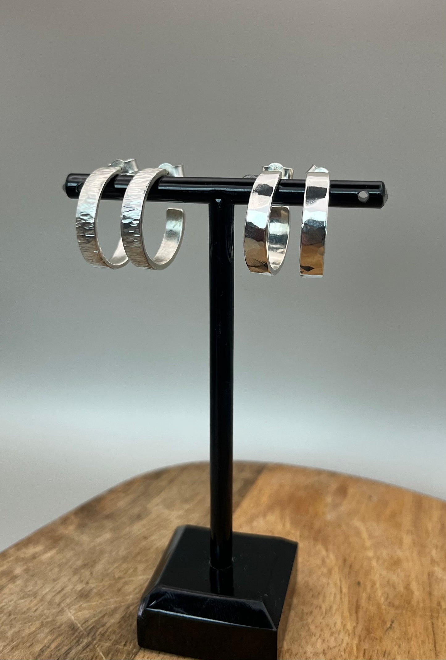 Chunky Sterling Silver Textured Hoops